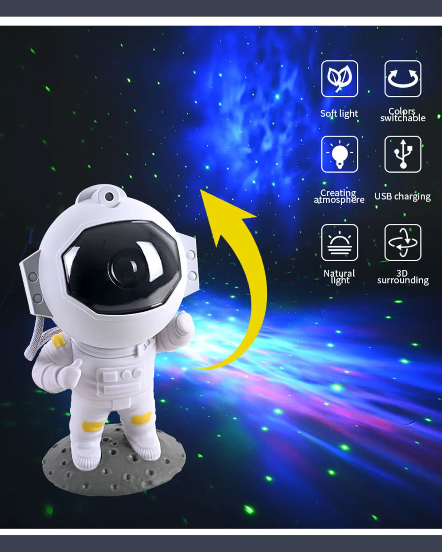 Astronaut Star Projector, view 3