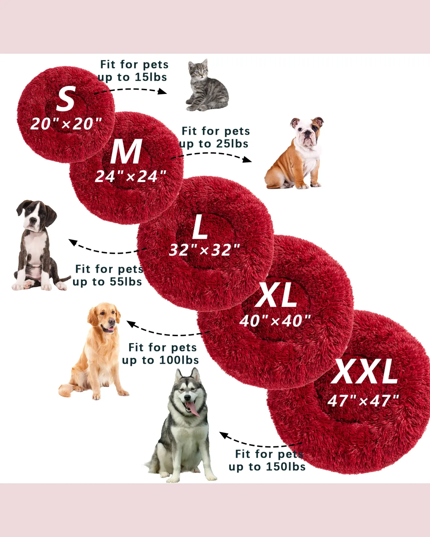Fluffy Donut Pet Bed, view 4