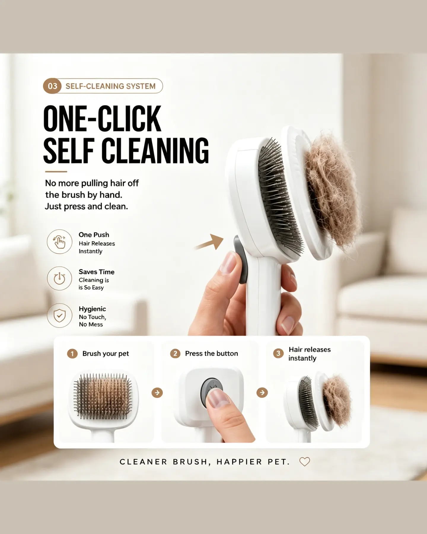 Self-Cleaning Slicker Brush