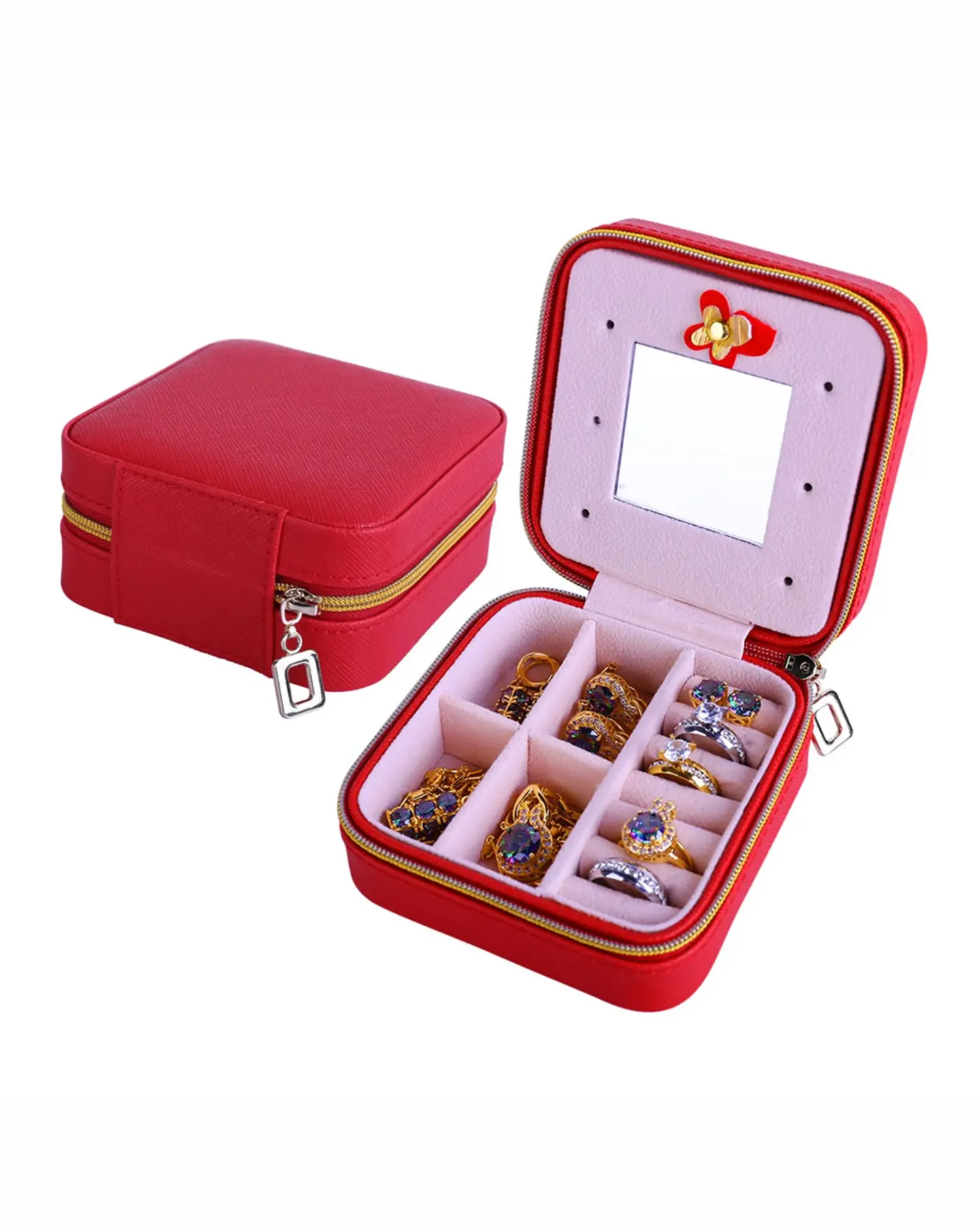 Travel Jewelry Case with Mirror