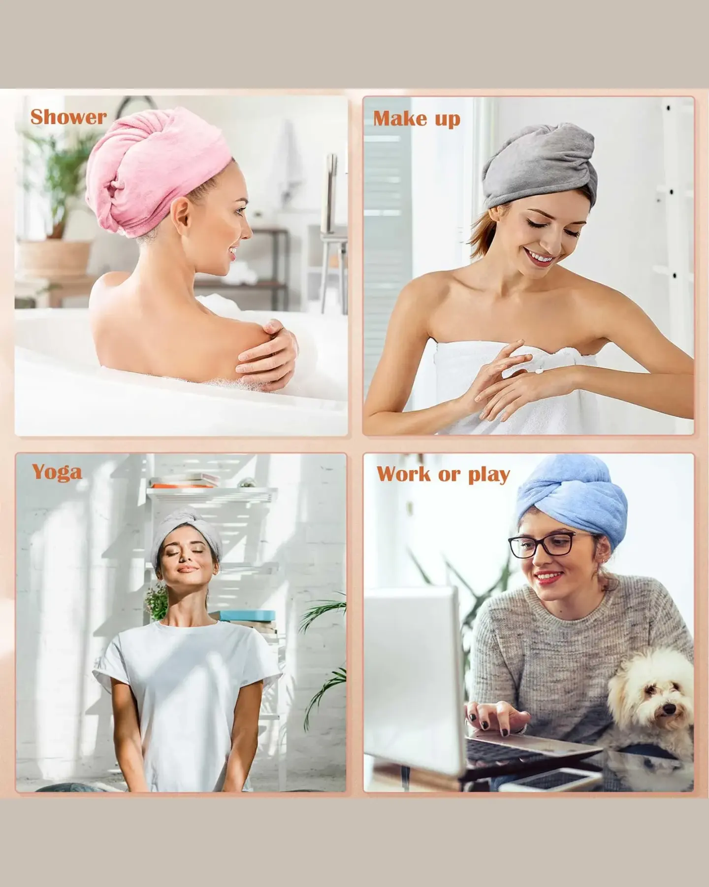 Microfiber Hair Towel Wrap (3-Pack), view 3