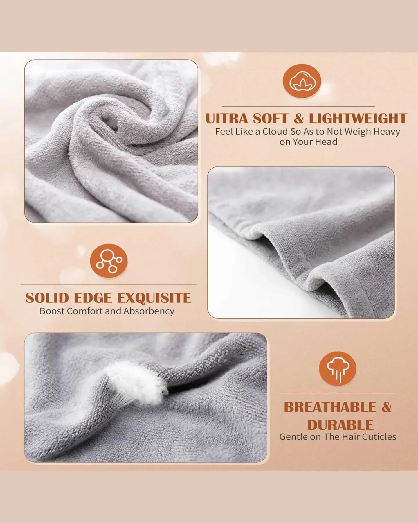 Microfiber Hair Towel Wrap (3-Pack), view 4