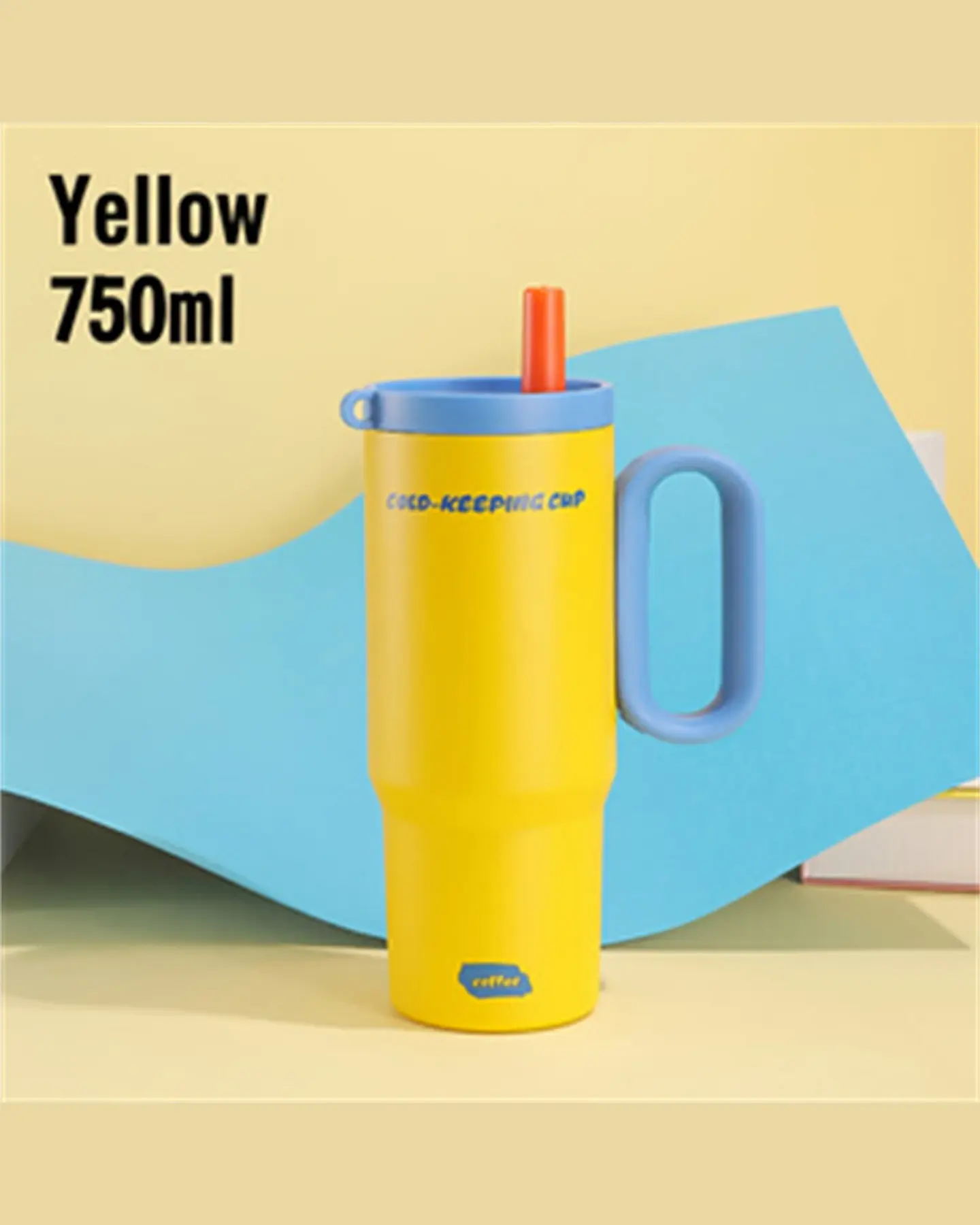 26 oz Insulated Tumbler with Handle & Straw