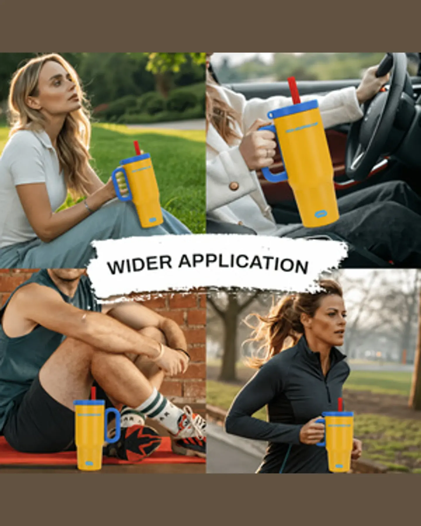 26 oz Insulated Tumbler with Handle & Straw, view 4