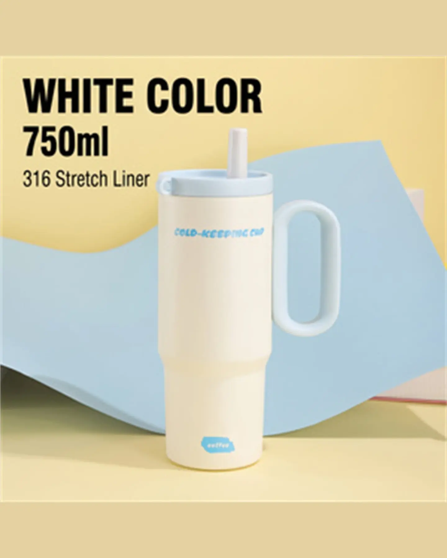 26 oz Insulated Tumbler with Handle & Straw, view 5