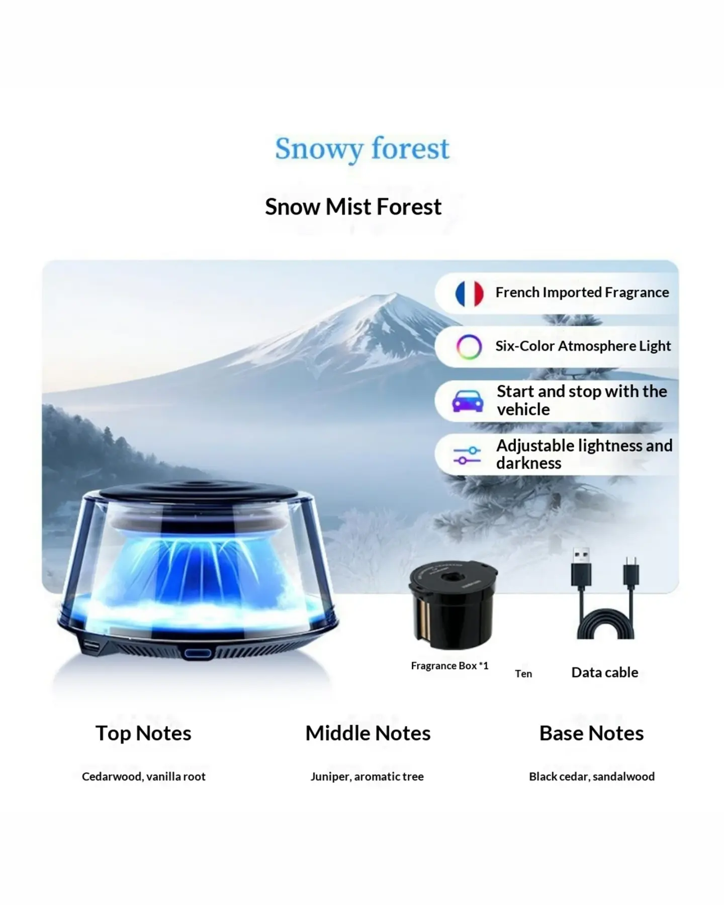 Frostpeak Automatic Car Fragrance Diffuser with Glow Base