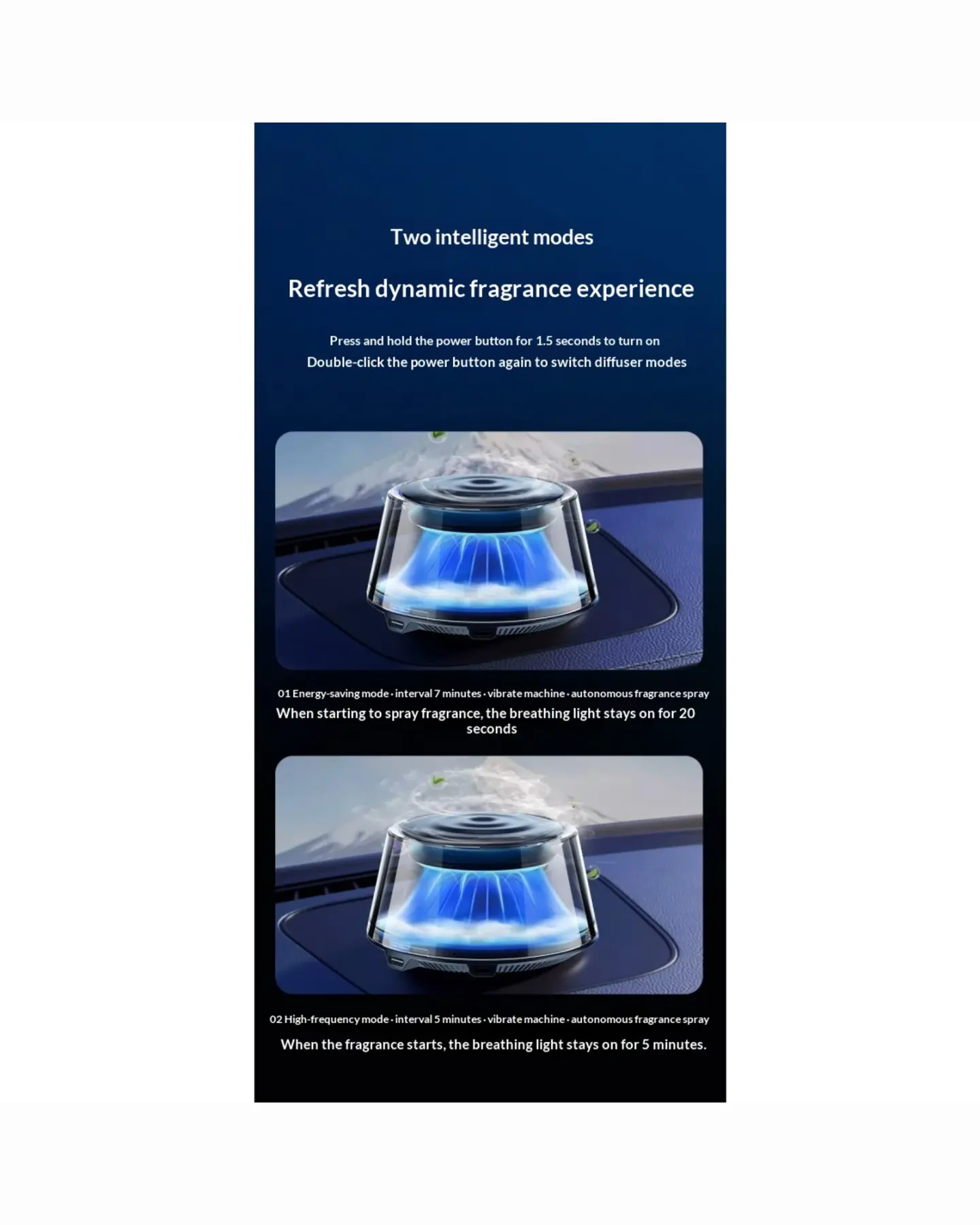 Frostpeak Automatic Car Fragrance Diffuser with Glow Base, view 4