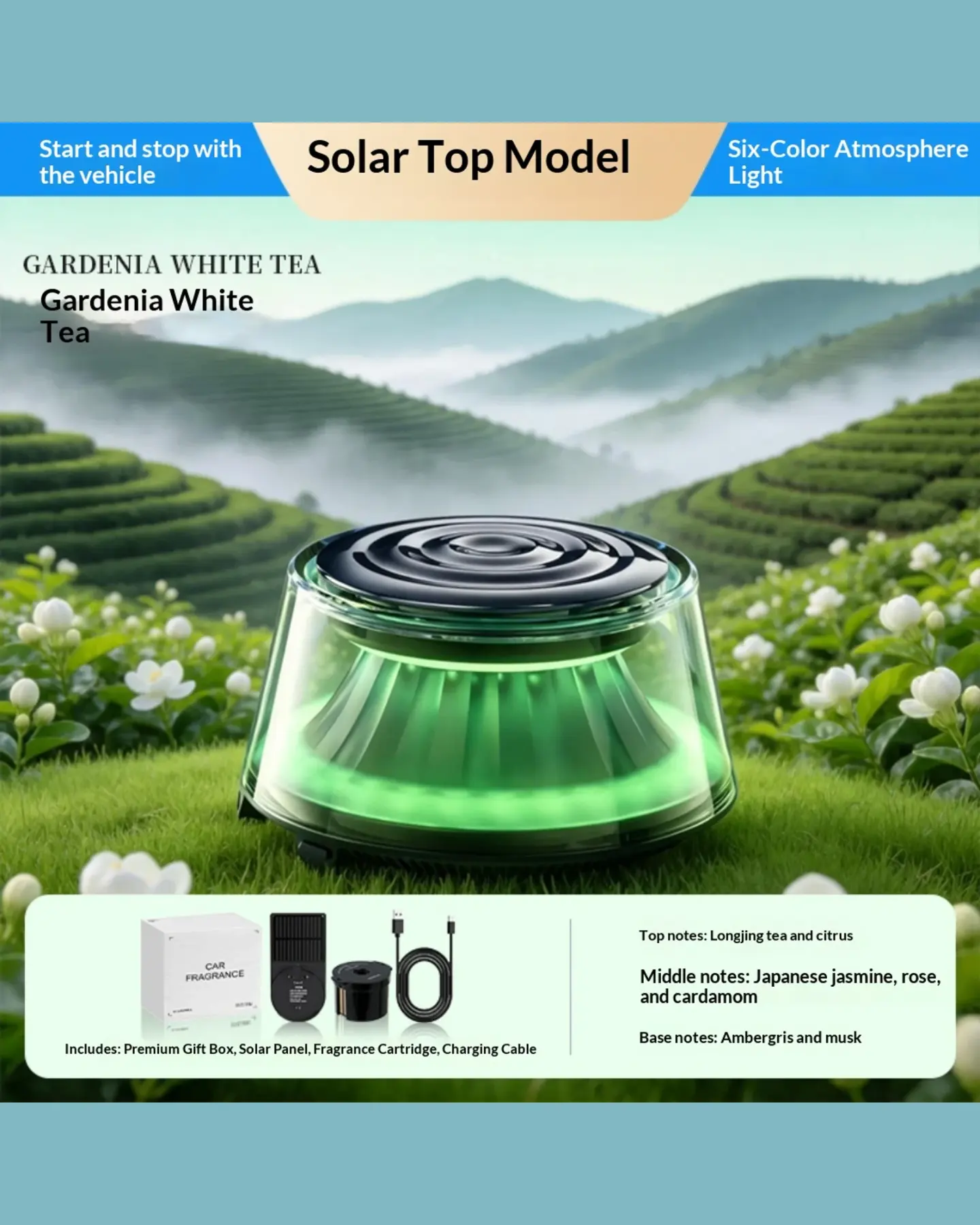 Frostpeak Automatic Car Fragrance Diffuser with Glow Base, view 5