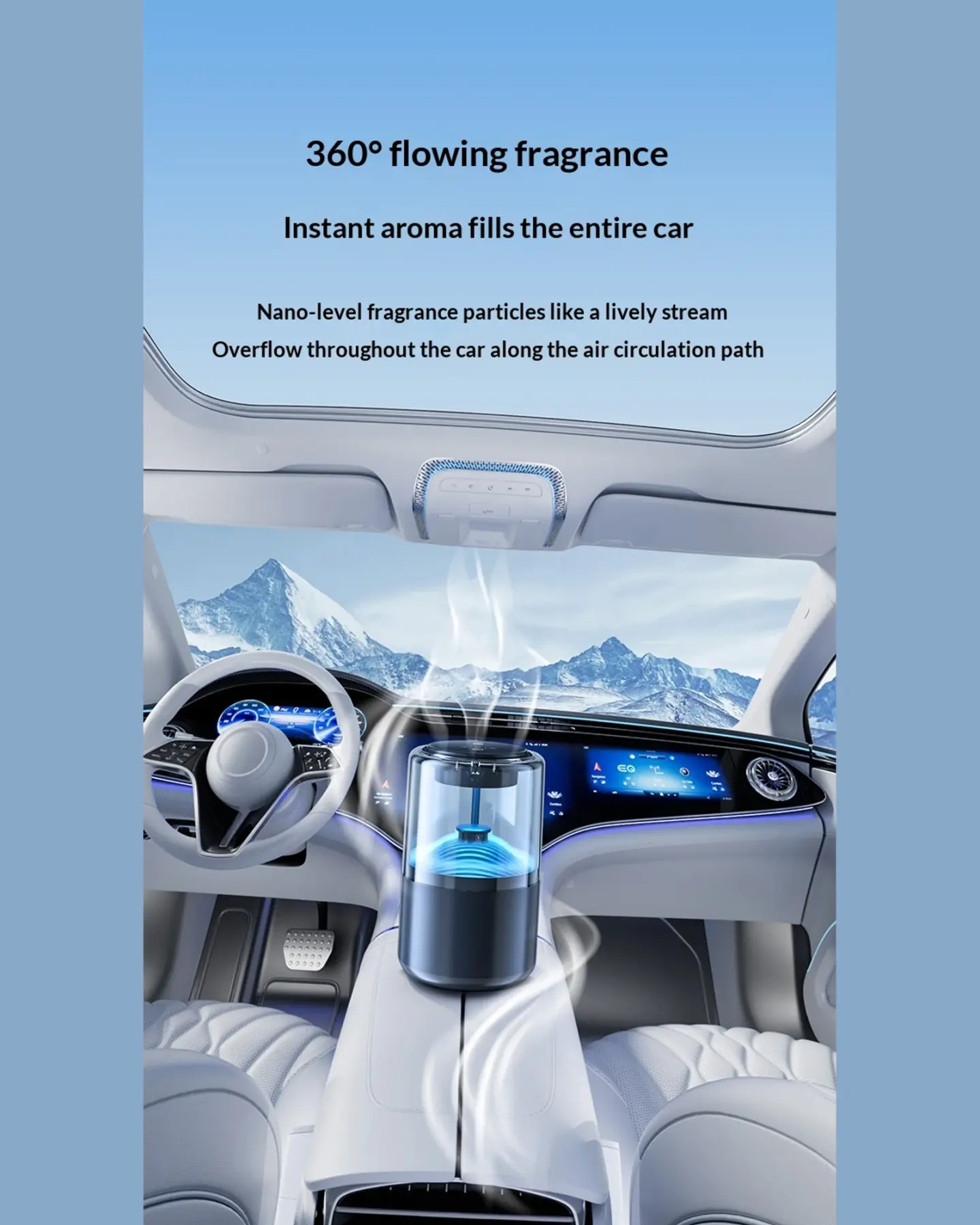 Whisper Mist Waterless Car Scent Diffuser with Ambient Light, view 8