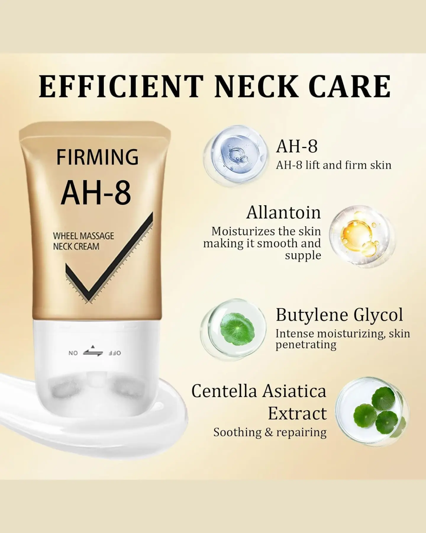 Firming Neck Cream with Double Massage Roller, 120 g