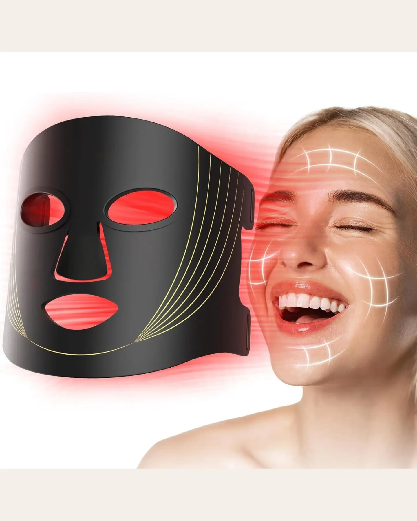LED Light Face Mask with 7 Colors, Rechargeable Silicone Mask, view 2