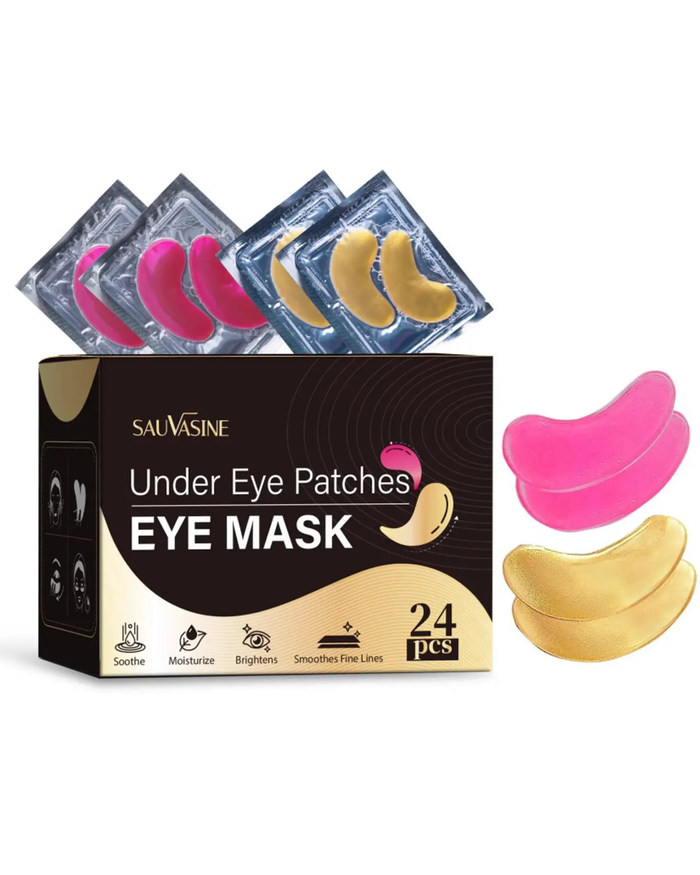 Hydrogel Under-Eye Patches, 24 Pairs for Puffy, Tired Eyes