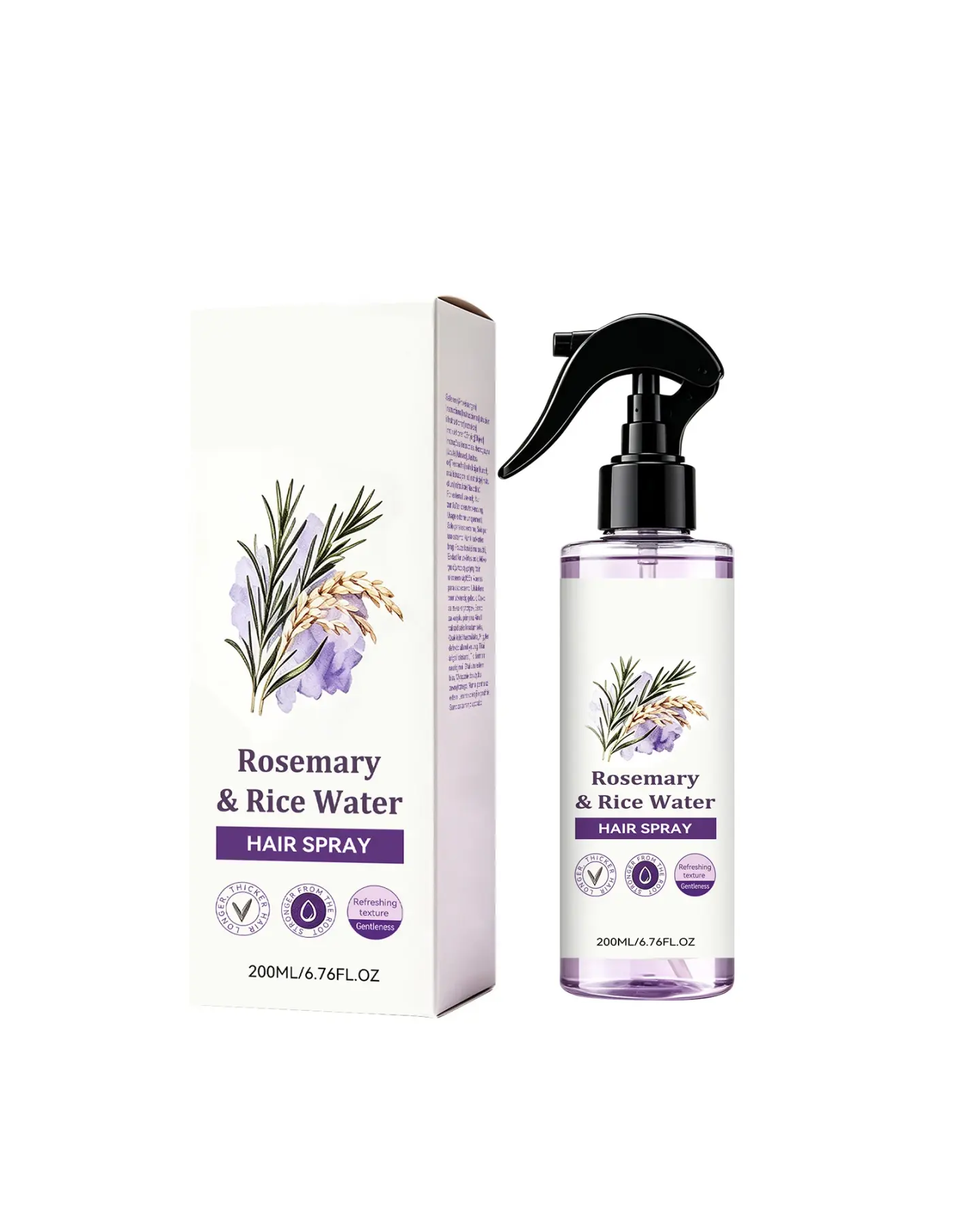 Rosemary & Rice Water Hair Spray, Leave-In Scalp Care, 200 ml