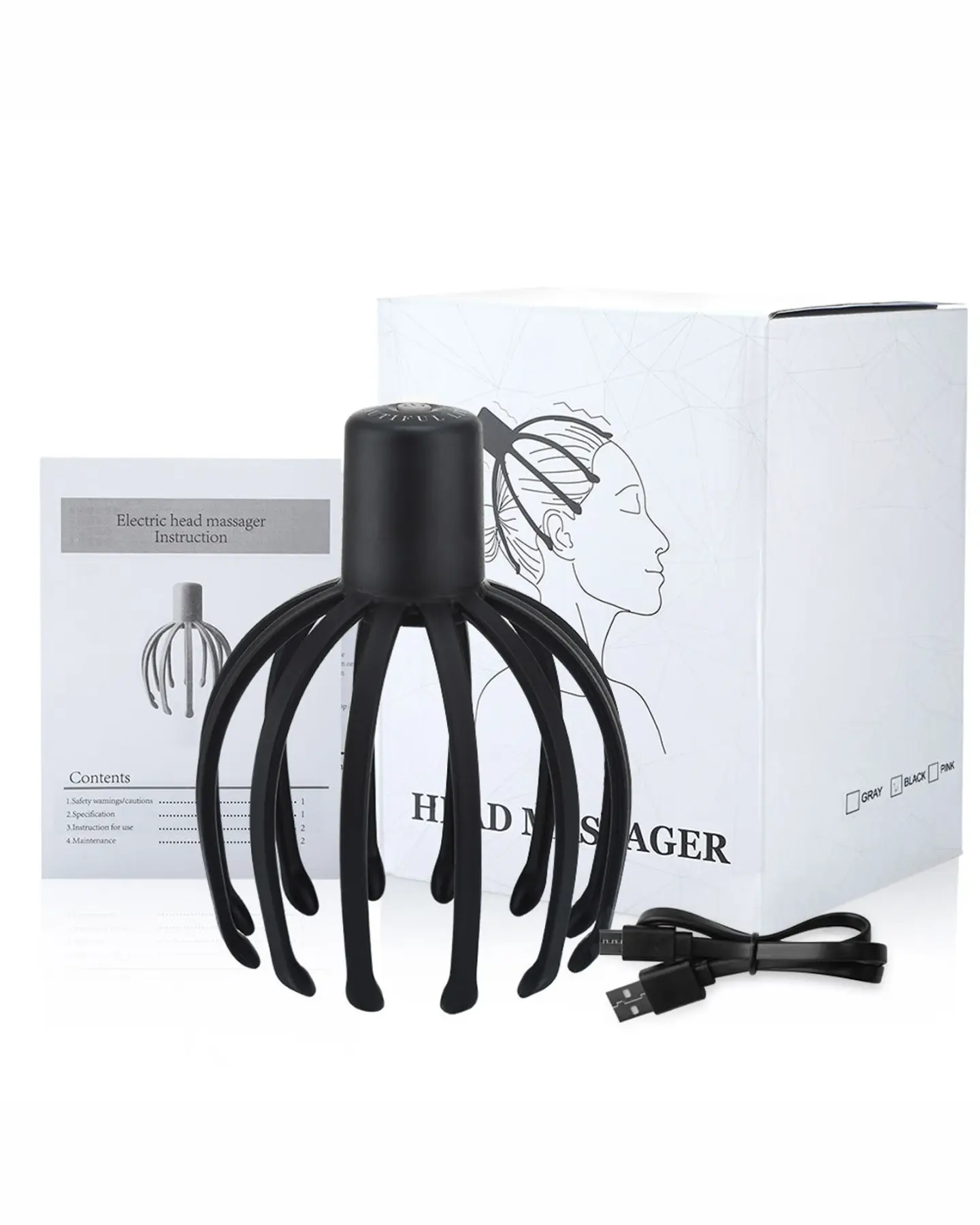 Electric Scalp Massager, Rechargeable with 12 Soft Nodes, view 6