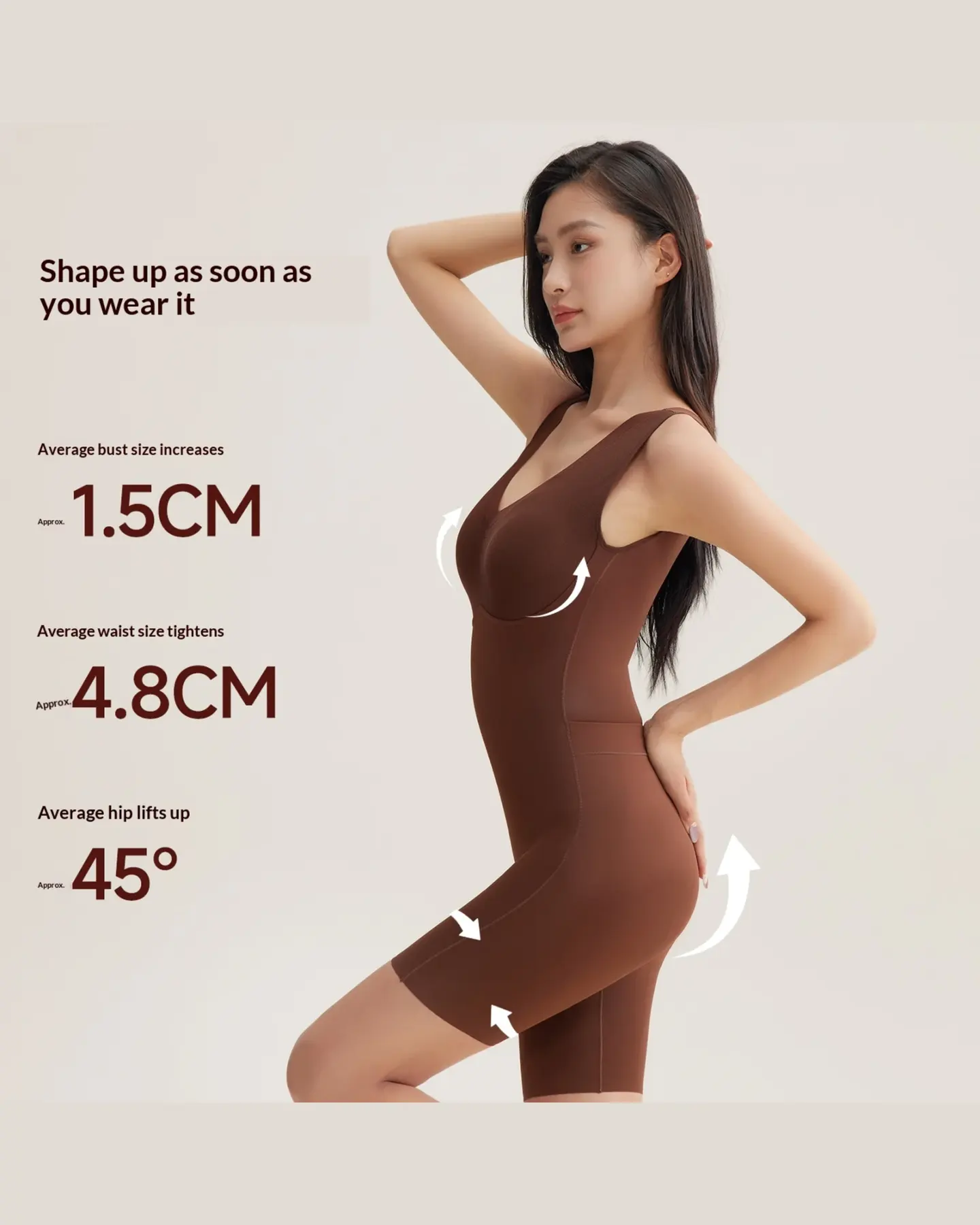 Tummy Control Shapewear Bodysuit with Butt Lift, Seamless, view 3