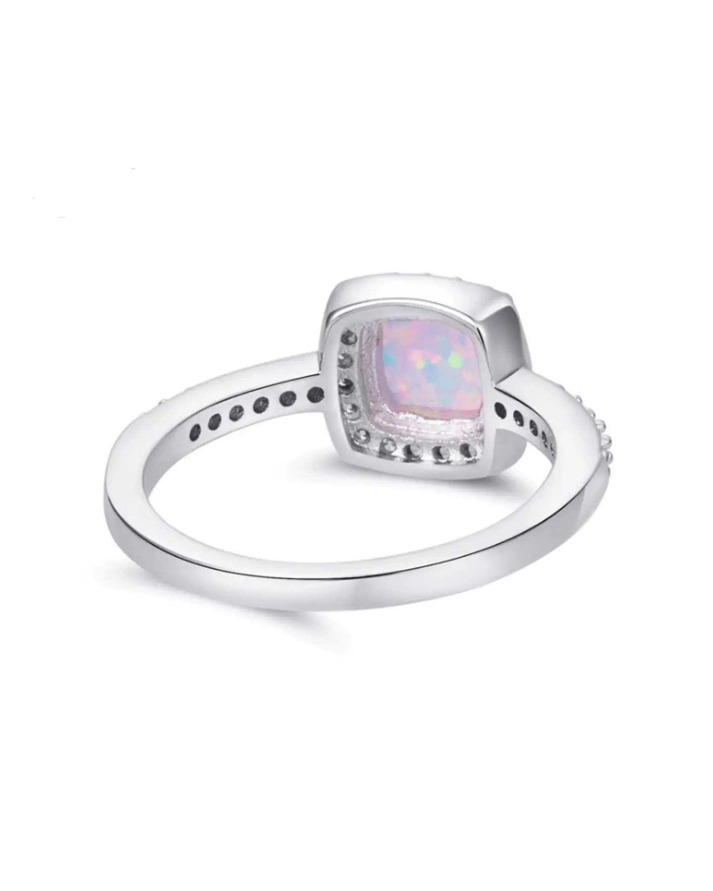 Opal Halo Ring, Cushion-Cut Fire Opal Statement Ring, view 2