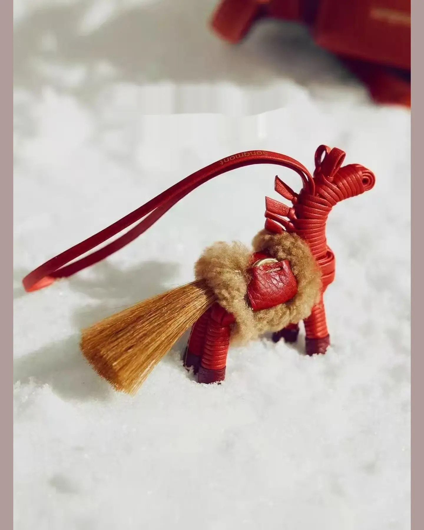 Faux Fur Pony Bag Charm with Gift Box, view 3