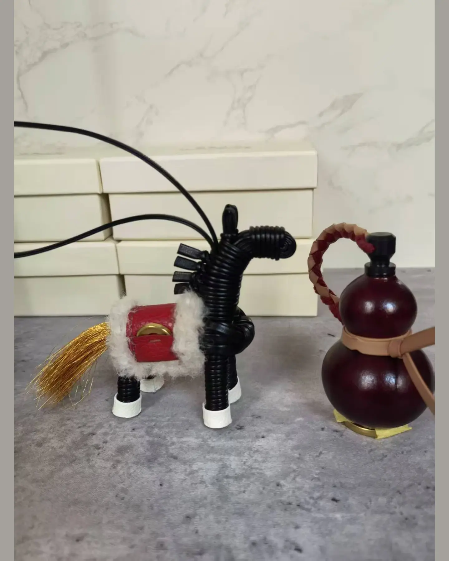 Faux Fur Pony Bag Charm with Gift Box, view 5