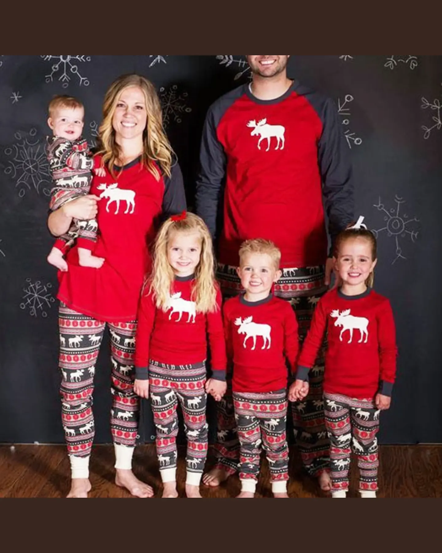 Matching Family Christmas Pajamas, Moose Plaid Sets for All Ages