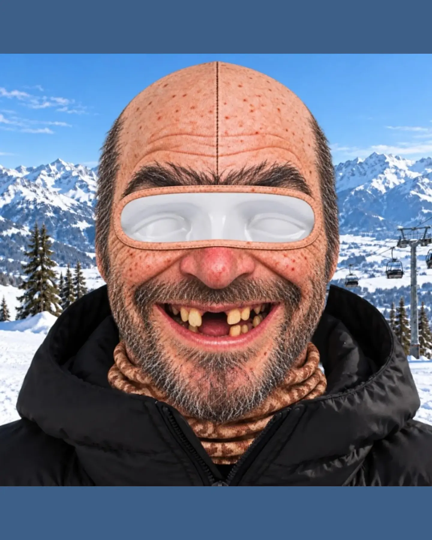 Funny Realistic Face Ski Mask, Novelty Knit Balaclava, view 8