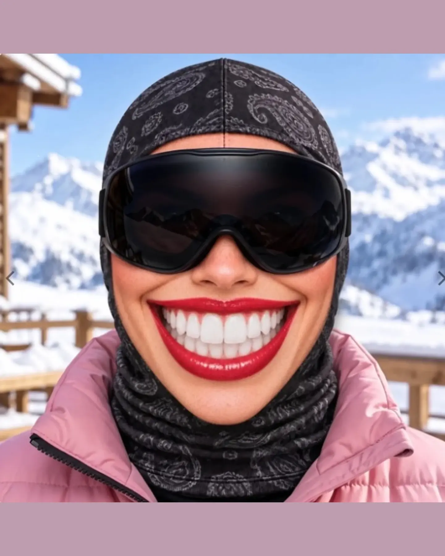 Funny Realistic Face Ski Mask, Novelty Knit Balaclava, view 10