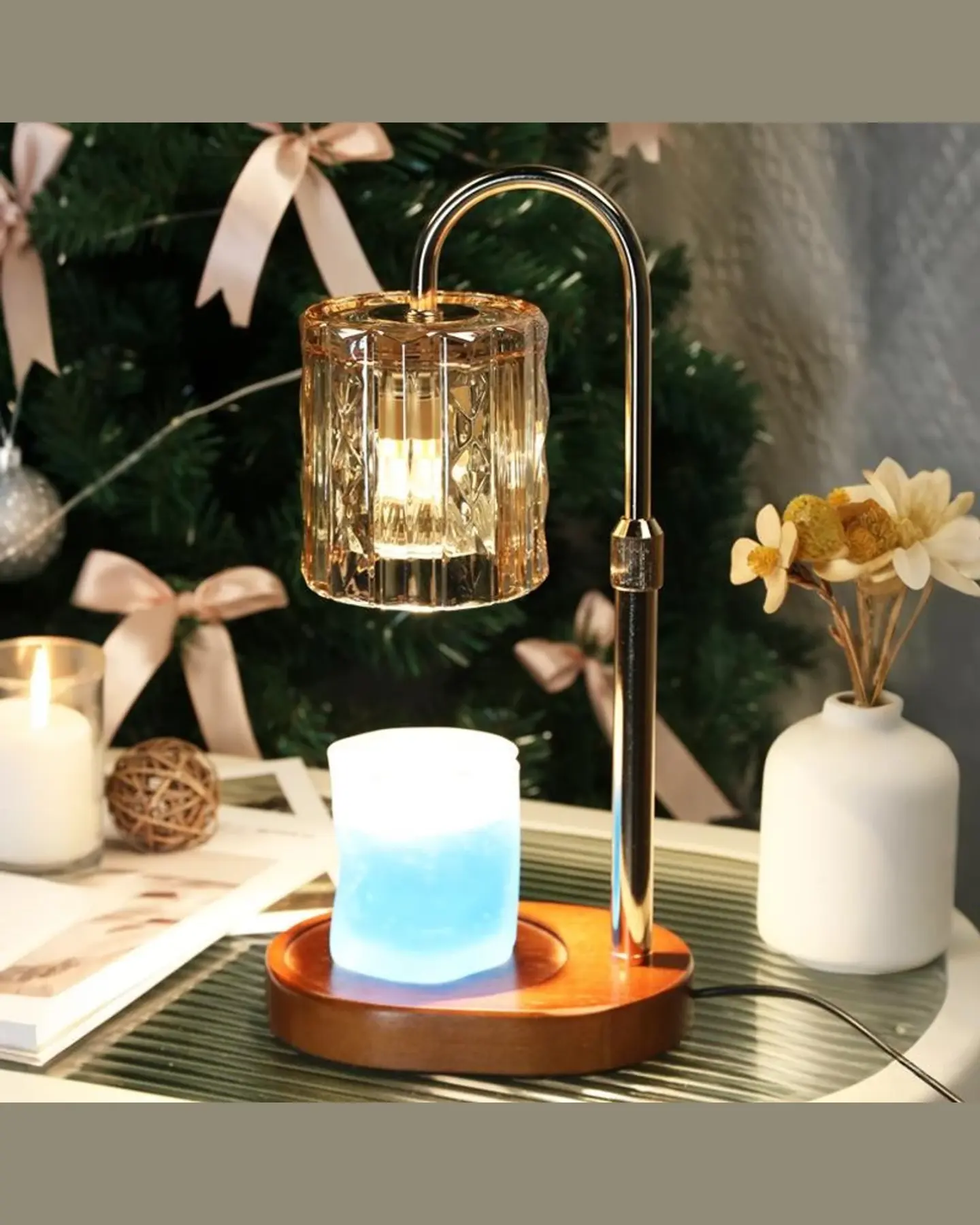 Dimmable Candle Warmer Lamp with Timer, Flame-Free Candle Melter