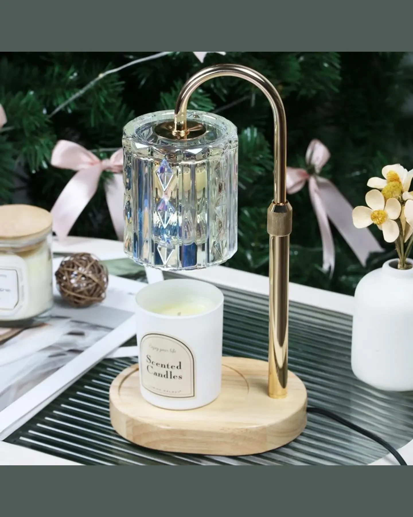 Dimmable Candle Warmer Lamp with Timer, Flame-Free Candle Melter, view 2