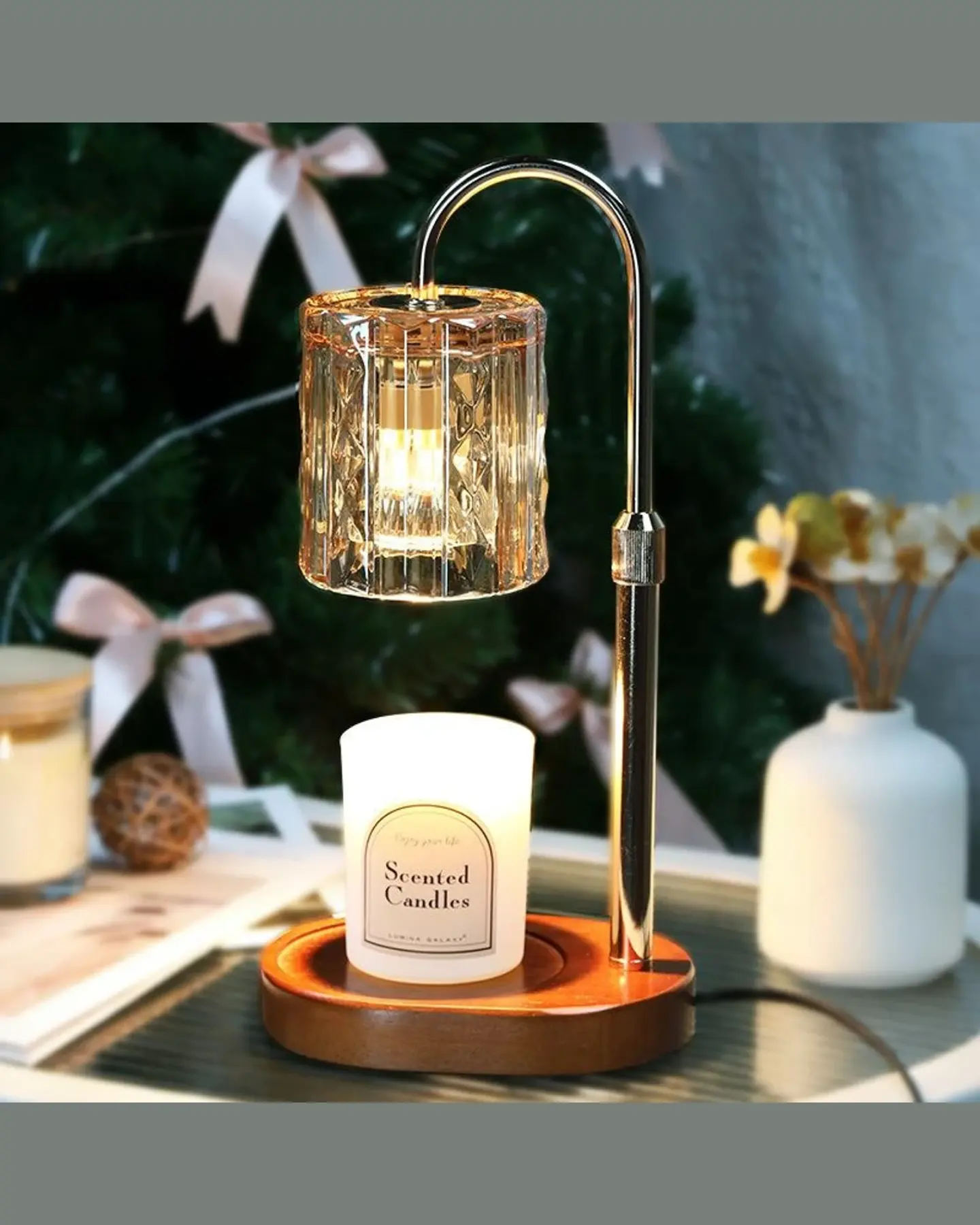Dimmable Candle Warmer Lamp with Timer, Flame-Free Candle Melter, view 3
