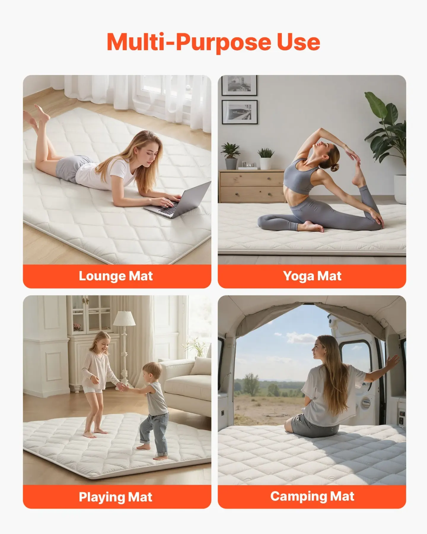 Japanese Floor Mattress, Queen Foldable Tatami Futon with Memory Foam