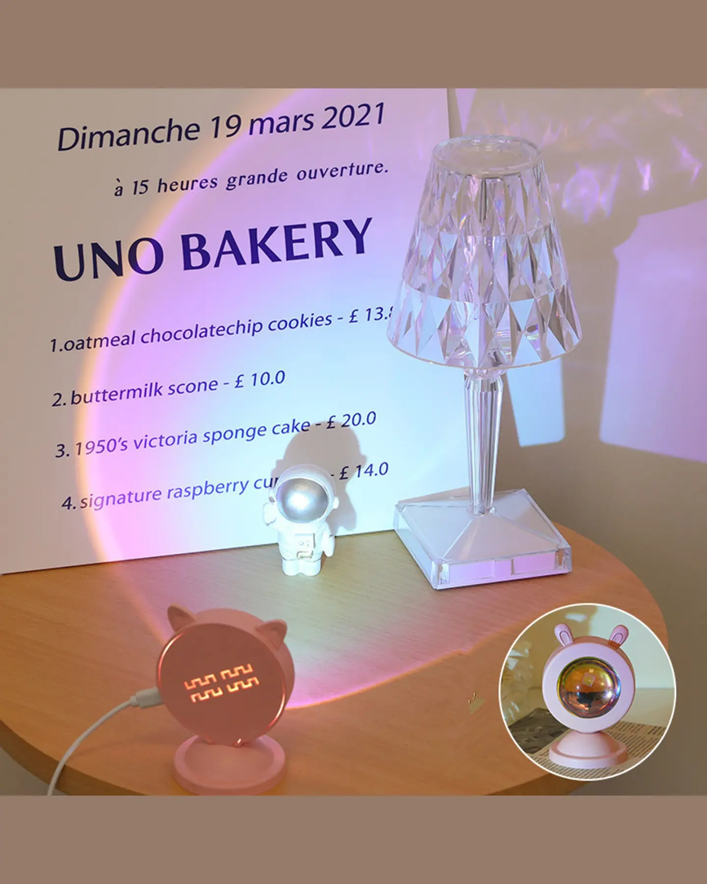 Cute Sunset Projection Lamp, USB Rainbow Mood Light, view 3