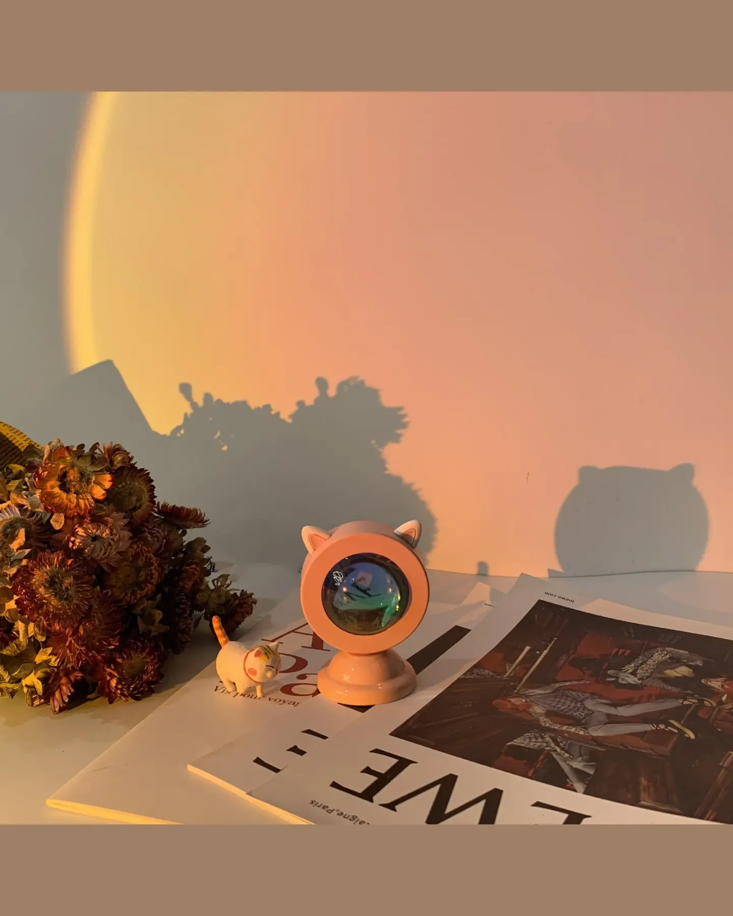 Cute Sunset Projection Lamp, USB Rainbow Mood Light, view 4