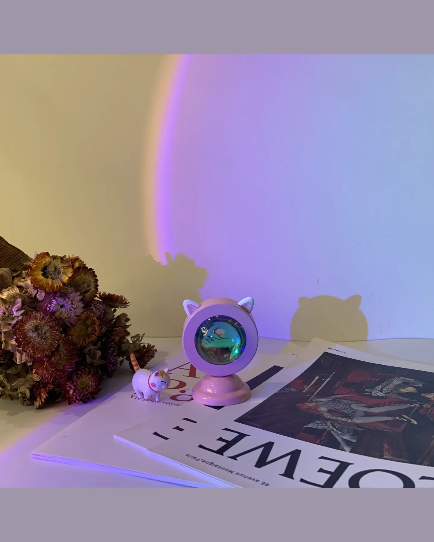 Cute Sunset Projection Lamp, USB Rainbow Mood Light, view 8