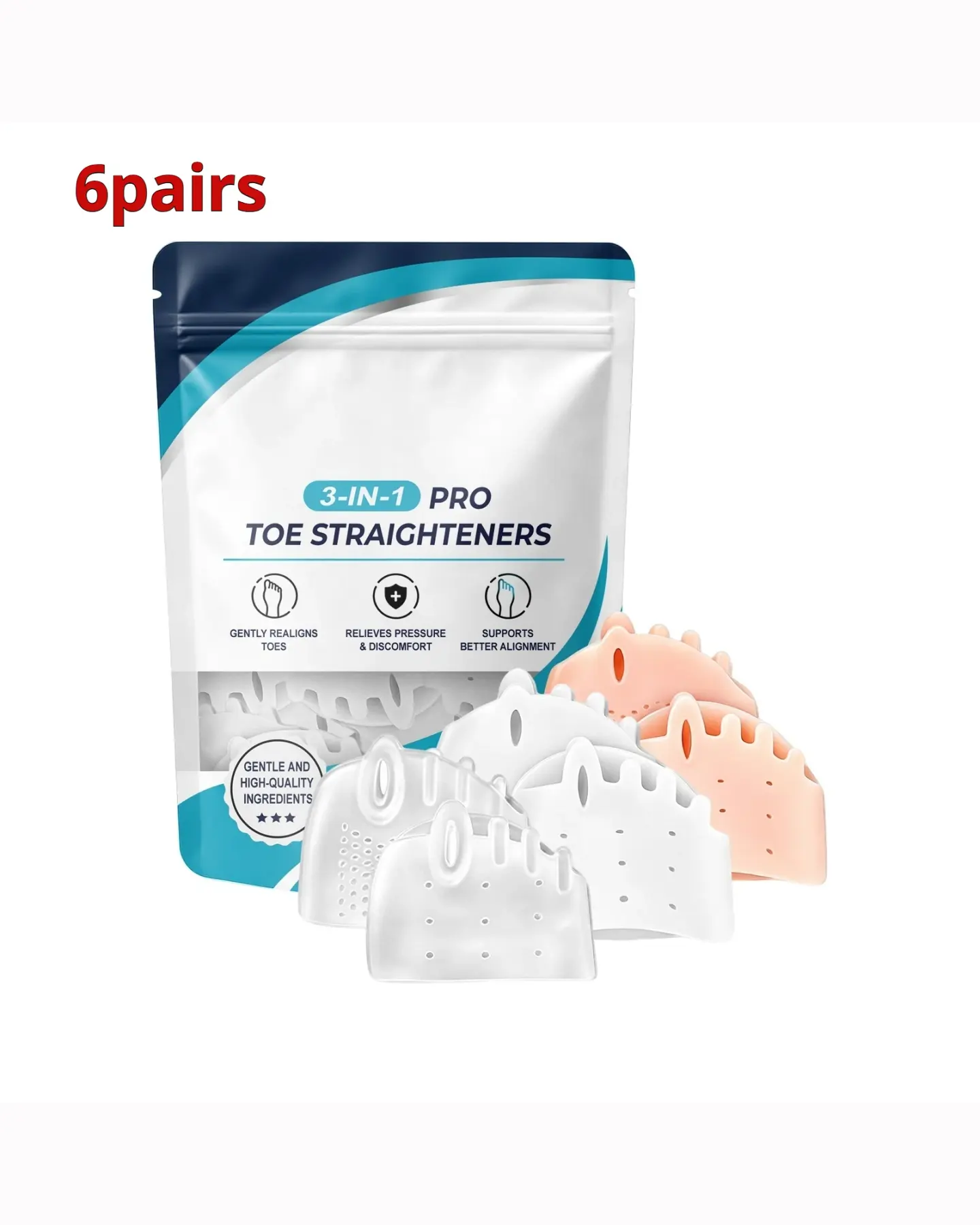 Gel Toe Spacers, Soft Toe Separators for Bunions & Yoga, view 3