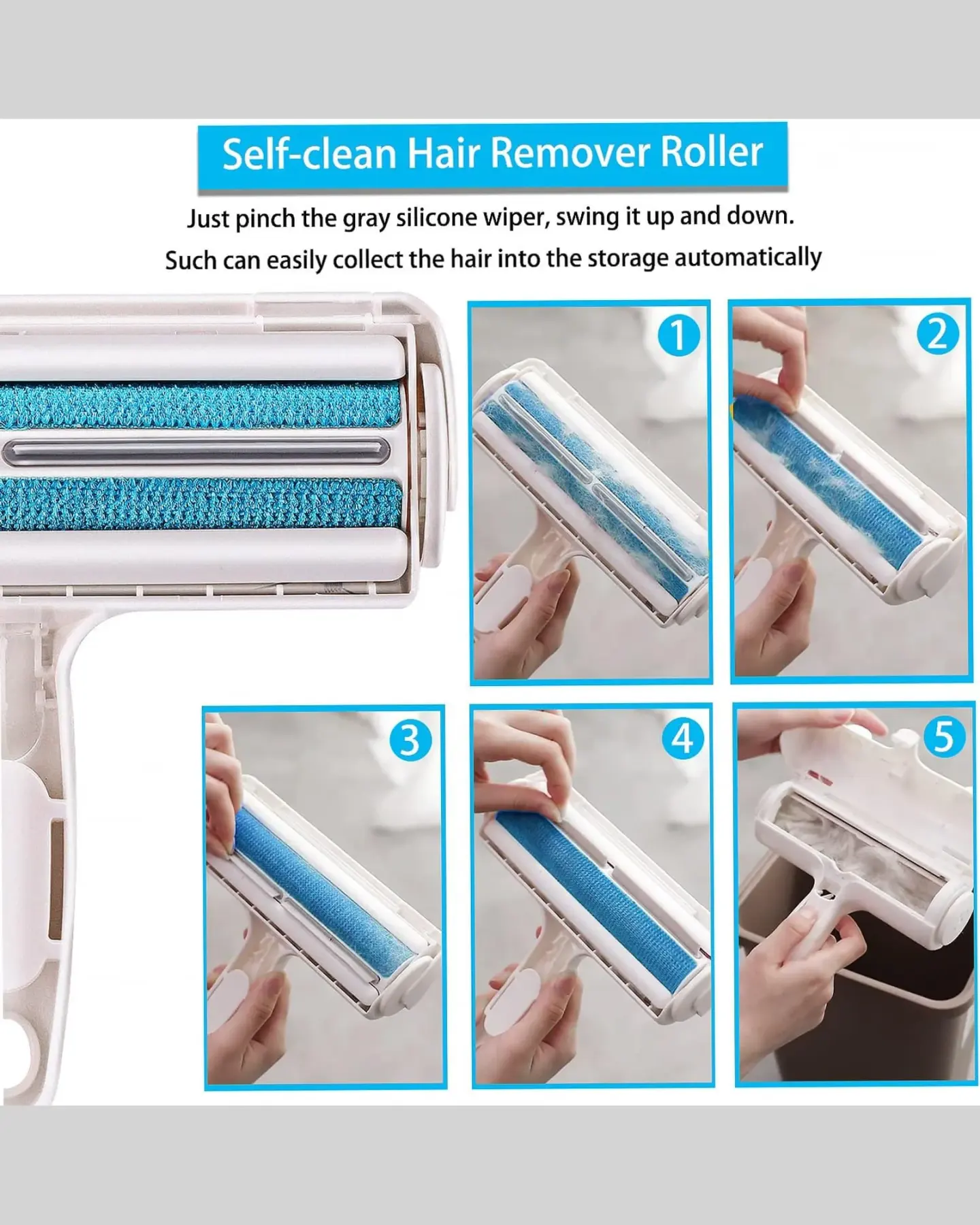 Reusable Pet Hair Remover Roller for Couch, Bed & Clothes, view 5